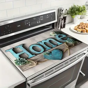 Rural style pattern diatomaceous earth stove protective cover - heat-resistant, non slip, absorbent, easy to clean, oven mat, refrigerator mat, kitchen stove cover, suitable for surface protection of ovens, washing machines and appliances, Home