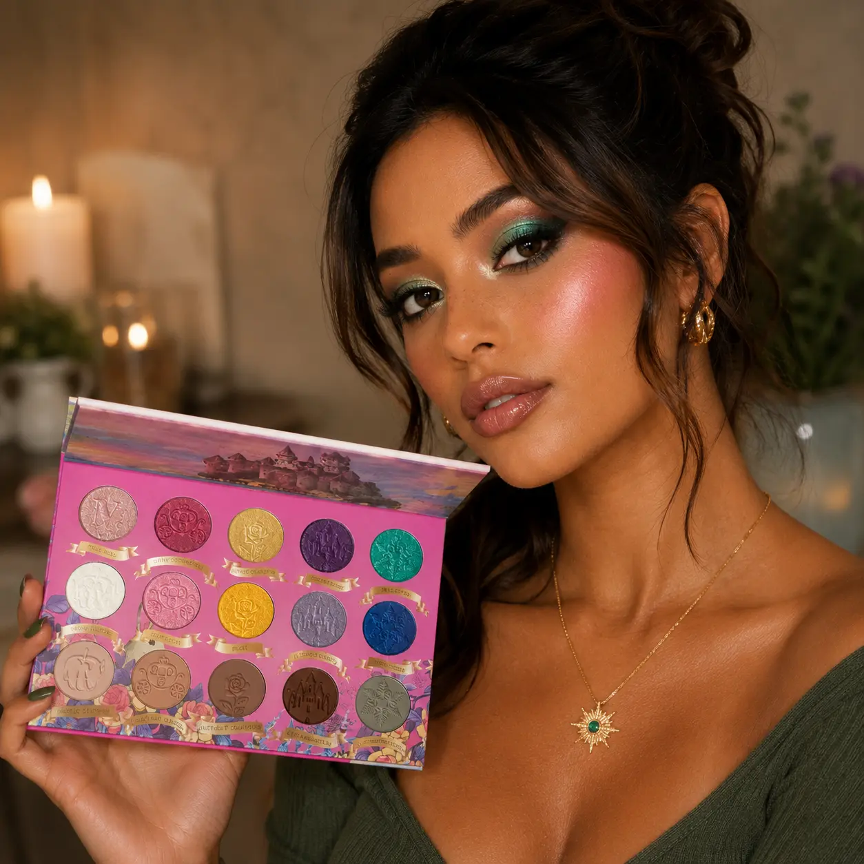 Fairy Tale Europe - 18 Shade Vibrant Eyeshadow Palette - Cruelty Free Makeup Glam Pack Glitter Bell Powder Radiant