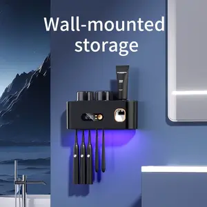 Smart Toothbrush Disinfector with Automatic Toothpaste Dispenser, Wall Mounted Modern Bathroom Organizer, Toothbrush Holders, USB Rechargeable, Perfect Gift