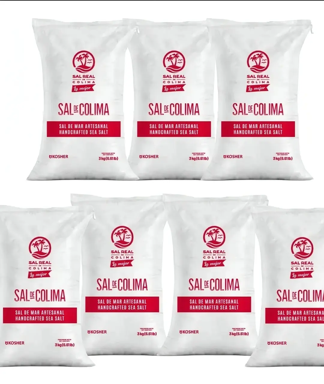 Sal de Colima Sea Salt - Gourmet Marine Salt, Artisanal & 100% Natural, Low Sodium, No Chemical Additives, Delicate Flavor, Ideal for Gourmet Cooking  (3pack)3kg