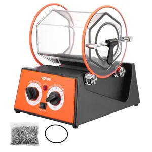 【Father's Day】VEVOR Jewelry Polisher Tumbler,  , 11lbs/5kg Capacity Mini Rotary Tumbler Machine with 0-60 Minutes Timer, 5 Speeds Jewelry Rotary Finisher for Surface Polishing Grinding Buffing Gemstones Jewels Coins