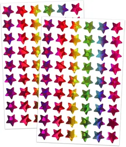 Holographic Rainbow Small Star Adhesive Stickers (1620 Pcs, 0.6" Diameter) - Kids Reward Decoration Sticker for Behavior Charts, School Classroom Teacher Supplies