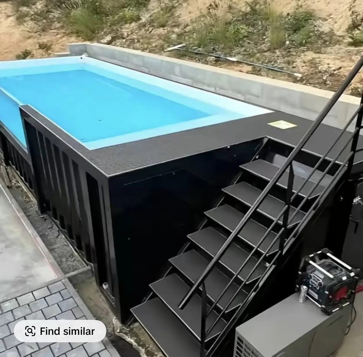 20ft Shipping Container Swimming Pool with Convenient Side  Staircase