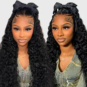 [Summer Essential] Wiggins Hair 250% Density Pre Braided Wig Water Wave 13x4 Lace Front Wig Pre Stylist Wig Pre Cut Lace Ready to Go Glueless Braided Human Hair Wigs
