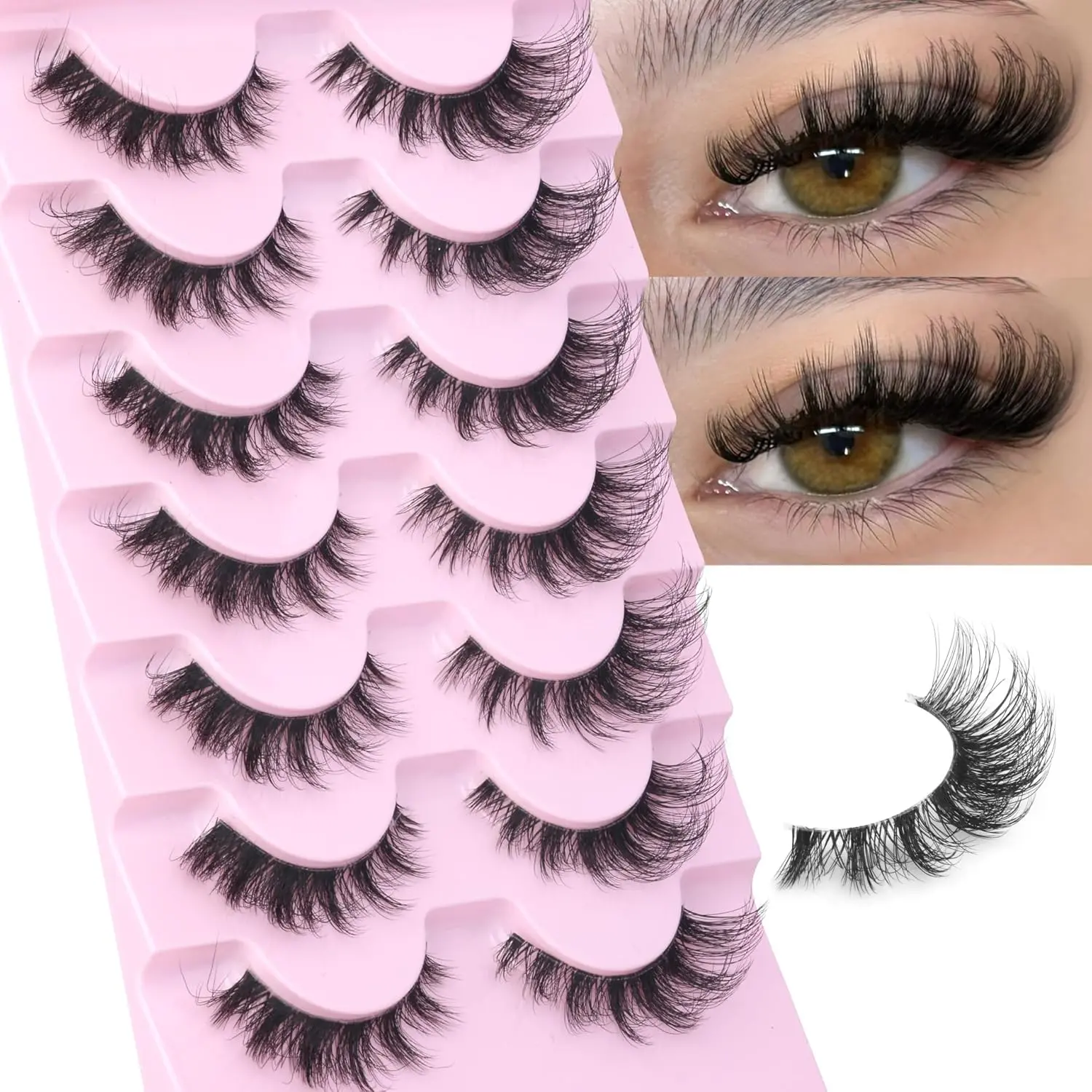 Eyelashes Natural Look Eye Fake Lashes Strip Lashes 7Pairs Pack