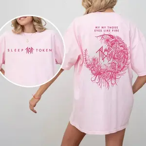 Sleep Token My Those Eyes Like Fire Print Unisex T-shirt for Men Women, Metal Rock Band Comic 90s, Perfect Birthday Gift for Her, Dad, Husband	