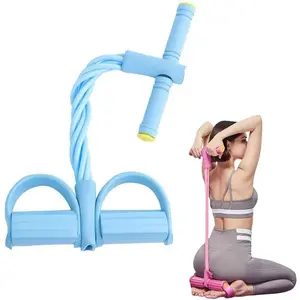 Elastic Pedal Puller Resistance Bands - 4/6 Tube Options for Full Body Stretching Ab Workouts Home Gym Equipment