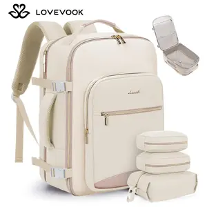 [For LOVEVOOK LIVE] LOVEVOOK Travel Backpack Set, Personal Item Carry on Backpack with 3 Packing Cubes
