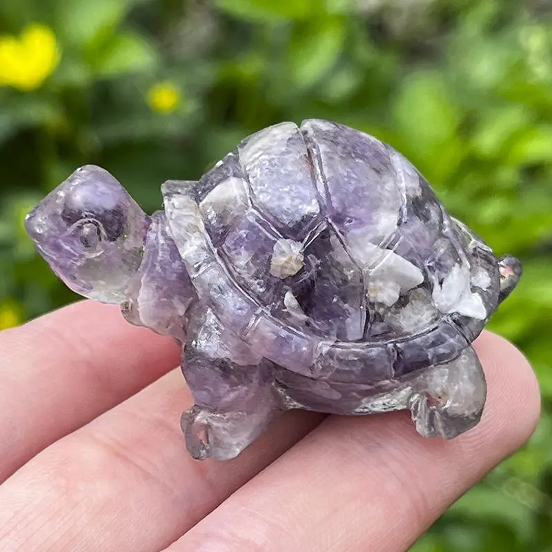 Turtle-Shaped Stone Ornament, Creative Tabletop Decoration, Home Decor, Natural Healing Crystal, Best Gift, Crystal Decorative Ornaments