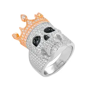 【#R361 】UCCIYO 18K Gold-Plated Skull Ring with Lab-Grown Moissanite S925 Sterling Silver Synthetic Moissanite Ring for Women Men Hip Hop Jewelry Gift summerwins