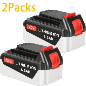 2Packs 6.5Ah 20-Volt LB2X4020 Replacement Battery Compatible for Black and Decker 20V Lithium Battery MAX LBXR20 LB20 LBX20 LBXR2020-OPE etc