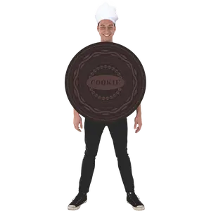 Sandwich Cookie Costume For Adults - Fun Cookie Tunic & Hat Set for Cosplay, Theme Party & Halloween – One Size Fits Most -  Menswear