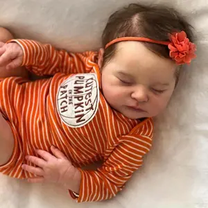 Realistic Reborn Sleeping Doll, 1 Box Cute Soft Silicone Newborn Doll, 20 Inch Alive Soft Cute Play House Toy, Handmade Gift for Child