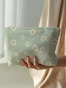 Floral Pattern Makeup Bag, Lightweight Multi-functional Cosmetic Bag, Fashionable Toiletry Bag, Travel Cosmetic Bag, Handheld Cosmetic Pouch, Suitable for Leisure Travel and Various Occasions