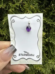 Amethyst Faceted Small Round Pendant