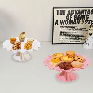 Wedding Dessert Tray Decorative Plastic High Foot Cake Plate, Birthday Party Display Stand, Baking Showcase Holder, Plastic Decoration Ornament