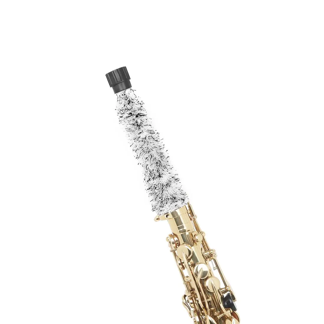 Saxophone Cleaning Brush, Black & White Cotton Thread Inside Wall Scrub Brush, Musical Instrument Cleaning Tool Maintenance for Saxophone, Music Accessories