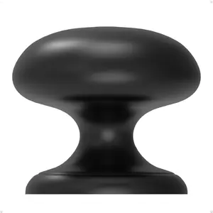 4-Pack Matt Black Large Bifold Closet Door Knobs with Wide Base, Zinc Round Dummy Pull Knobs for Kitchen Cabinet Wardrobe Dresser, 1-1/2 Inch Furniture Sideboard Drawer Handles