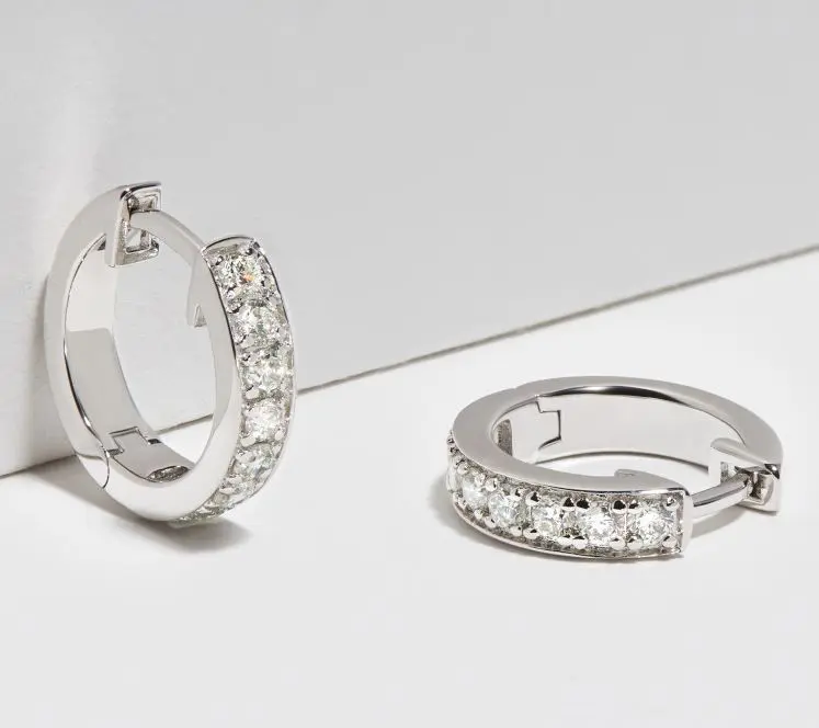 LuxLab Lab Grown 0.45 cttw Diamond Hoop Earring , Sterling