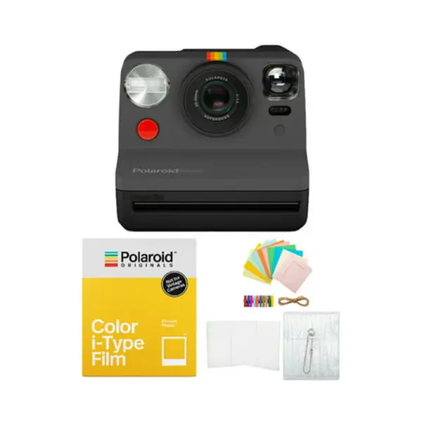 Polaroid Originals Now Viewfinder i-Type Instant Camera (Black) Bundle with Film, Double Exposure, Automatic Function, Rechargeable Batteries, None, Not Sure, Autofocus Lens