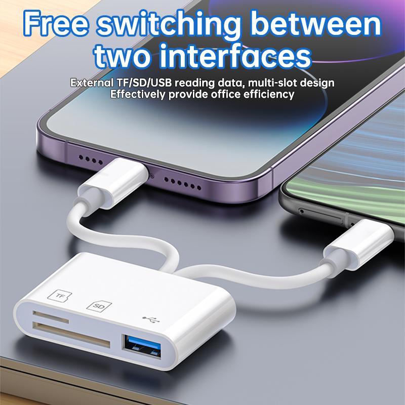 WESECUU SD Card Reader for iPhone, Digital Camera Adapter iPhone, Lightning to USB Adapter, 3 in 1 iPhone SD Card Reader, Camera Adapter to iPhone, Micro SD Card Adapter for iPhone 14/13/12/11/X/8/7/iPad