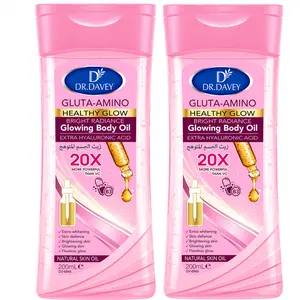2PCS 200ml DR.DAVEY GLUTA-AMINO BODY OIL Skincare oil Moisturizing moisturizes and nourishes the skin with a large volume of whole-body essential oil for Body, Face, Hand,Foot,Lip, Eye,travel