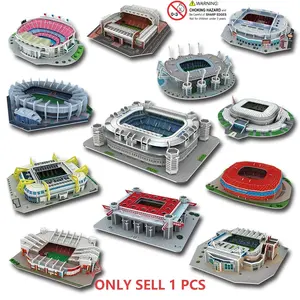 3D Paper Football Stadium Jigsaw Puzzle, Jigsaw Puzzle, 1 Set Football Stadium Collection Toy for Fans, Puzzle Toy for Teens and Adults