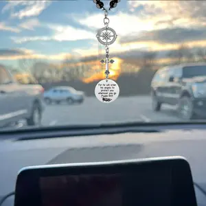 Christian Cross Car Pendant, Rearview Mirror Charm, Religious Gift for Women, Easter & Christmas Present, Inspirational Auto Accessory, Car Accessories, Car Hanging Decoration, Car Ornament