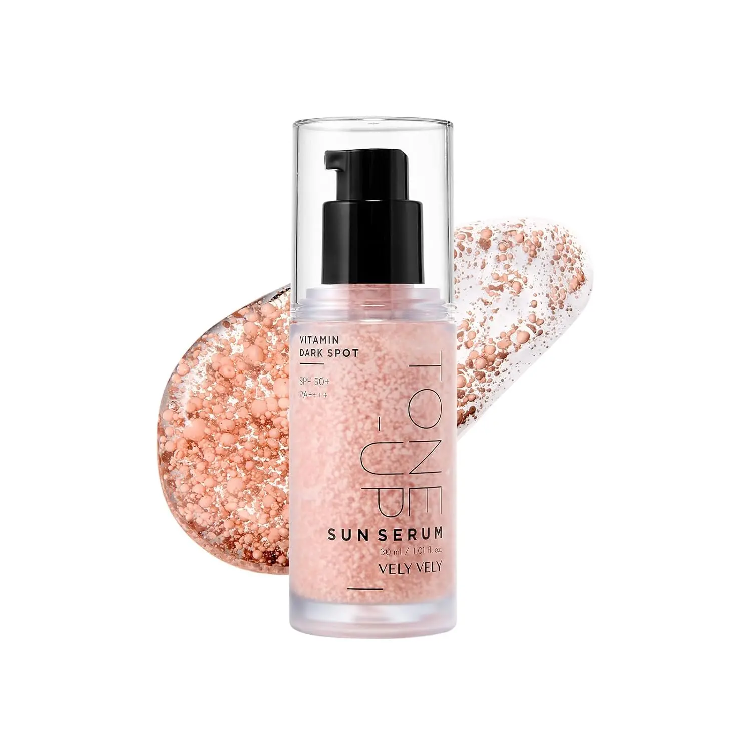 VELY VELY Tone Up Sun Serum SPF 50+ PA++++ - Tinted Sunscreen Moisturizer, Lightweight Hydrating Facial Serum for Sensitive Skin, Daily Makeup Base with Rosy Tone, Natural Look & Sunkissed Glow