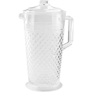 PG Acrylic Water Pitcher - 80oz Clear Plastic Pitcher With Lid, Shatterproof, Ideal for Iced Tea, Lemonade, Sangria, Drinks and Cocktails