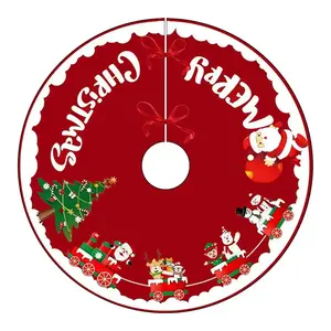 Holiday Christmas Tree Skirt - Decorative Split Tree Skirt with Gilded Accents, Easy-to-Clean Waterproof Fabric, Suitable for Family Christmas, Festive Gatherings & Shop Ambiance