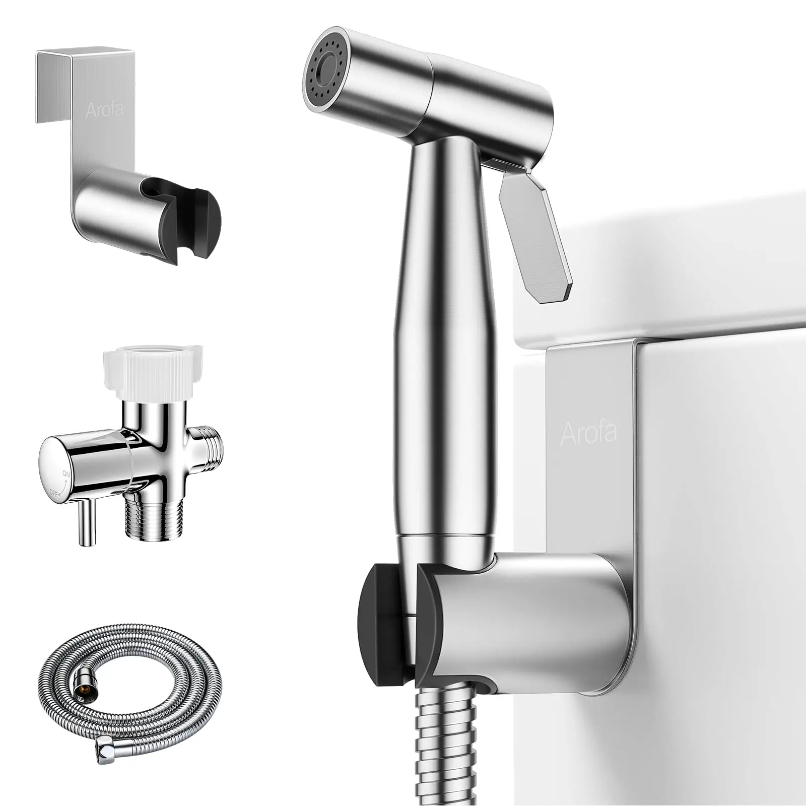 ​Easy-Install Bidet Sprayer, Handheld Stainless Steel Toilet Bidet with Pressure Control, Upgrade for Personal Freshness, Baby Rinse & Toilet Cleaning, Brushed Nickel Finish​ outdoorfun tiktokshopbacktoschool