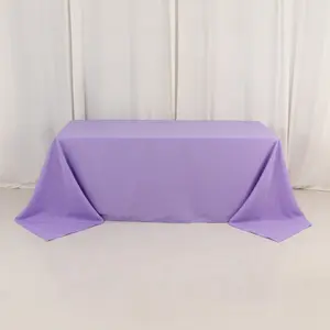 Premium Polyester Rectangle Tablecloth 90"x132" Lavender Lilac - Seamless 220GSM Wrinkle-Resistant & Durable Fabric