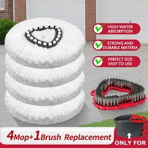 For O-Cedar Spin Microfiber Mop Head & Wire Steel Scrub Brush Refill Set Fit For 1-Tank System for Deep Cleaning Kitchen Bathroom Floor Outdoorfun