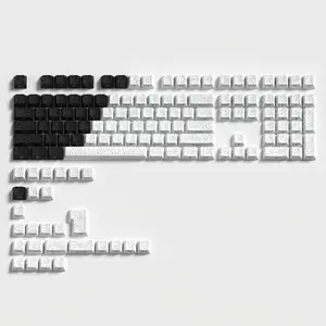 Womier Double Shot PBT keycaps,Topographic Keys Cherry Profile Key caps for All US Layout Mechanical Keyboardd