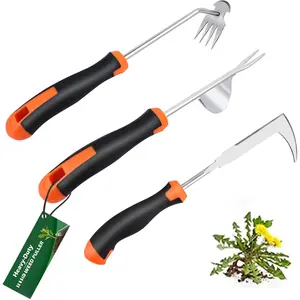 2025 Hand Weeder Tool, Rubber Handle Manual Weeder Puller Tool, Uprooting Weeding Tools, Crack Weeder Crevice, 4  Weeding Tool, Weeding Artifact Tool for Gardening(3 Pcs)