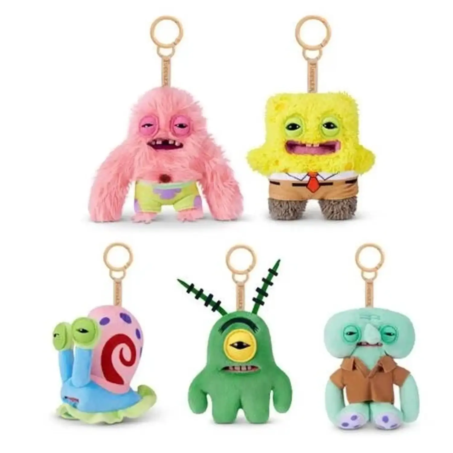 ZURU Fugglers Spongebob 5" Plush Keychains (Full Set of 5)