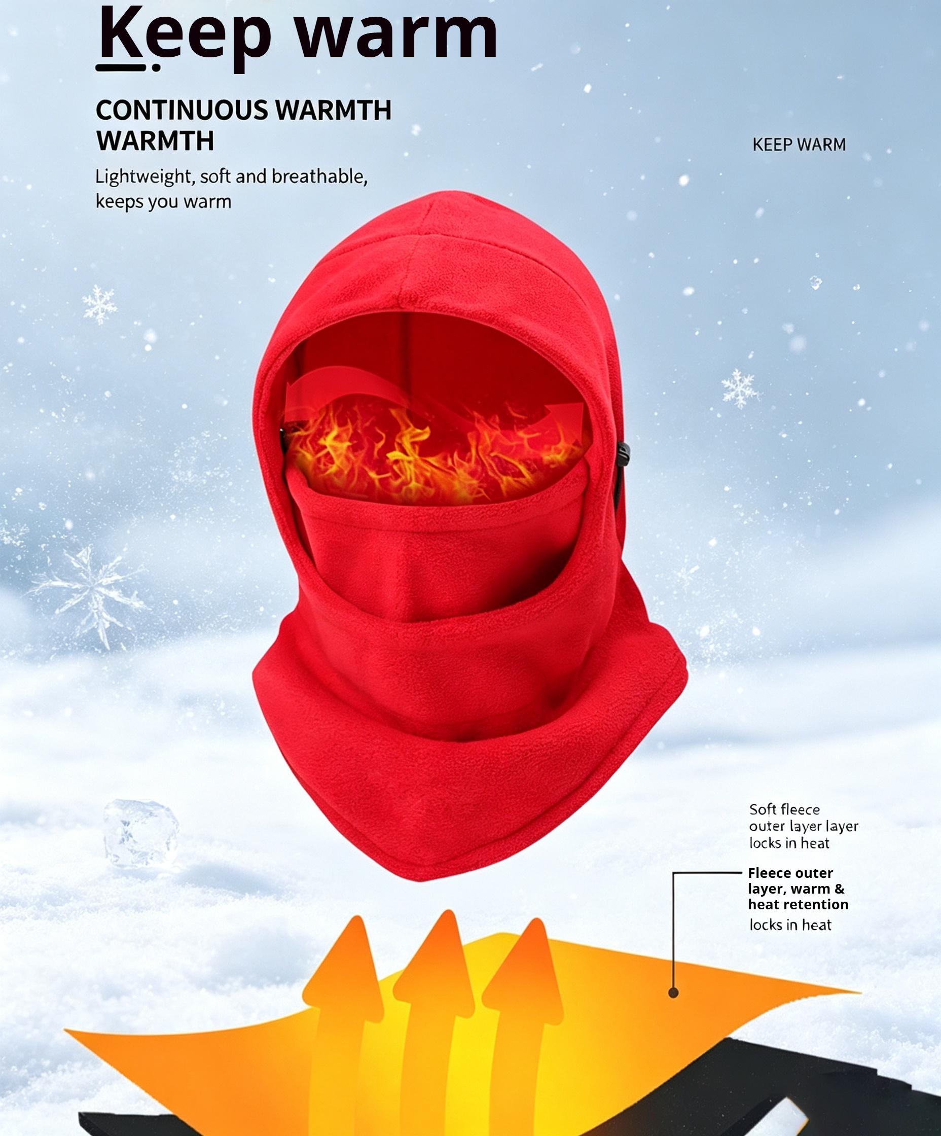 Adjustable winter cycling face mask/headgear, dustproof and warm design, suitable for skiing and outdoor sports, made with windproof fleece and thickened warm fleece face and neck warmer.