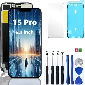 for 15 Pro Screen Protector Replacement, 6.1 Inch Diykitpl 3D Touch LCD Display, Compatible with A2848/a3101/a3102/a3104, Includes Repair Tool Set & Waterproof Frame
