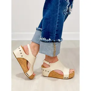 Corkys Carley Wedge in Cream
