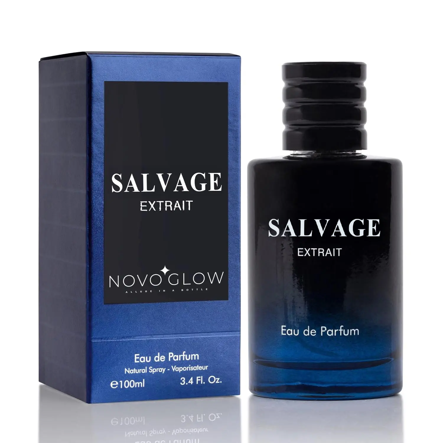 NOVOGLOW Salvage Extrait de Parfum for Men (3.4 oz) - Regular Edition Bold Elegant Fragrance, Long-Lasting Intense EDP, Citrus Woody Spicy Scent with Grapefruit & Lavender Notes, Vegan Paraben-Free Cruelty-Free Adult Signature Scent, 3-3.9 Fl Oz
