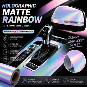 Car Wrap Film, Vinyl Car Sticker, Body Decal 30cm X 200cm, Matte Rainbow, Self-Adhesive, Durable, High-Quality, Fashionable, Automobile Decals, Sticker for Cars, Car Decorations, Side Decals