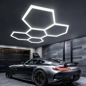 Super Bright 6500K Hexagon Led Lights 25 Pack 240W Garage Ceiling Work Light Energy Saving Long Lifespan for Game Room Office House Workshop Gym Basement Car Care Wash Room