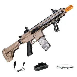 Electric feed Gel Ball Blaster,with a non-removable orange muzzle,Fully Automatic Outdoor toys, Boys Girls Toys Christmas gifts, Holiday gifts，Birthday gifts！ Covers