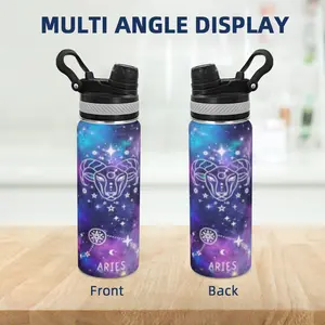 Twelve constellations Themed 20oz Insulated Stainless Steel Travel Mug, Leak-Proof Cup with Handle & Straw, Perfect Present for Astrology & Twelve constellations Lovers