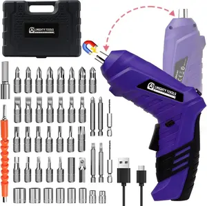 Electric Screwdriver Cordless, 3.6V Cordless Screwdriver Rechargeable, 47Pcs Small Power Screwdriver Set with Pivoting Handle and LED Light, 3Nm Battery Screw Gun for DIY Enthusiasts