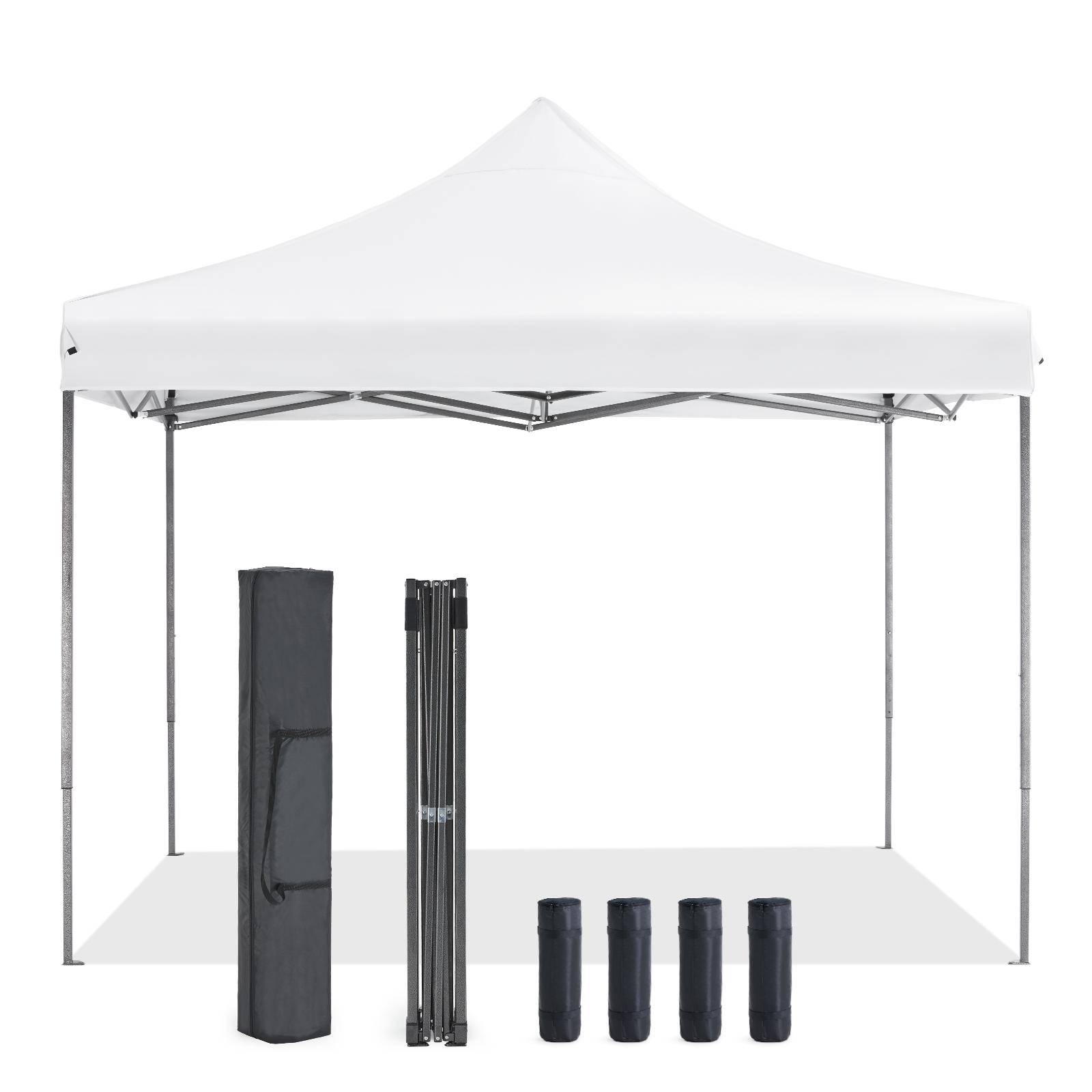 Sweetcrispy 10x10 Pop Up Canopy, Easy Setup Instant Outdoor Canopy with Vented Top and Wheeled Bag, White,summerwins