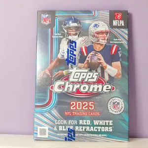 2025 Topps Chrome NFL Blaster box (Red, White & Blue Refractors)