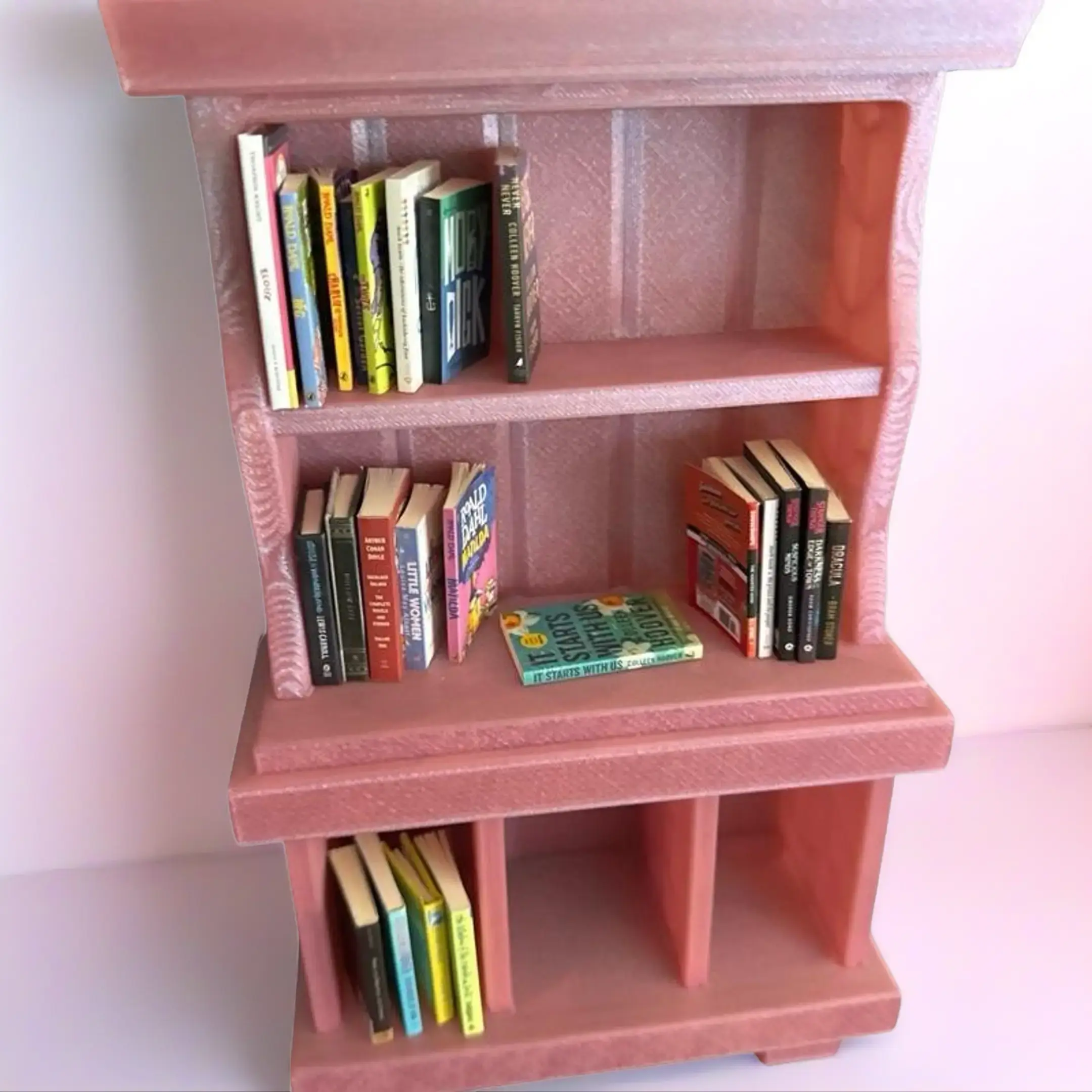 Freestanding Mini Wood-Look 3-Shelf Wood Bookshelf, Book Storage Organizer for Collectibles, Small Room Organization Products, Home Decor (Available in Various Colors)