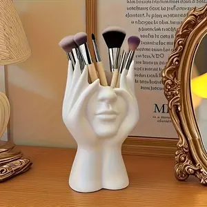 Unique Creative Human Body Art Makeup Brush Holder Cup Decoration Storage Box, Desktop Installation Cosmetic Tool Organizer, Cute Makeup Storage Box, Beauty Organizer